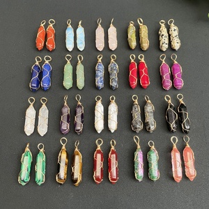 ขายส่งห่อปริซึมหกเหลี่ยมจี้หินห่อลวดหินคริสตัลจี้จุด - Product Image 1