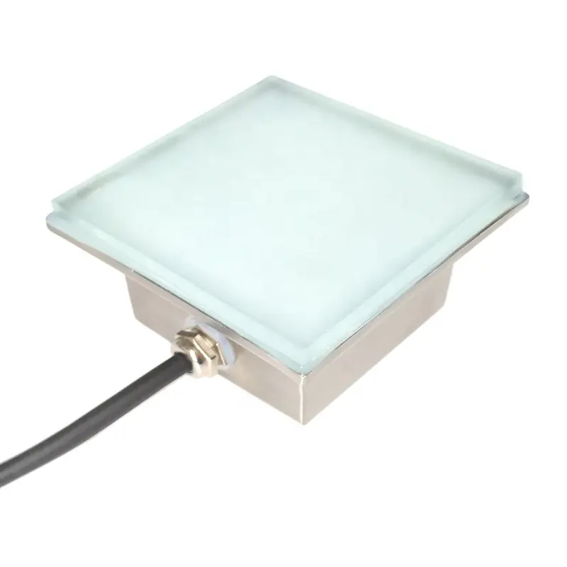 מותאם אישית חיצוני רצפת כביש מרובע צבע שינוי 3W IP67 חלבית זכוכית שקוע קרקע LED בריק אור LED אריח רצף אור
