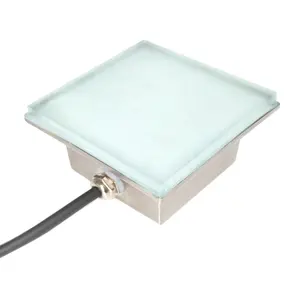 Customized Outdoor Floor Road Square Color changing 3W IP67 frosted glass Recessed ground LED Brick Light LED Tile Paver Light