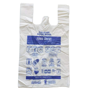 Sac de courses en plastique biodégradable et compostable en amidon de maïs, personnalisable avec logo imprimé, pour supermarché et épicerie - Product Image 2