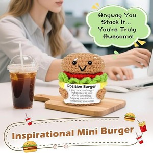 Nuevo Mini Hamburguesa Positiva, Divertida Figura de Hamburguesa, Muñeco Infantil, Regalo de Cumpleaños, Adornos de Hamburguesa Activos - Product Image 3