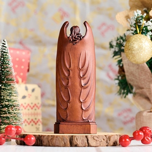 Statue d'ange <span class=keywords><strong>de</strong></span> la Nativité en bois, sculpture ronde complète <span class=keywords><strong>de</strong></span> la Sainte Famille et <span class=keywords><strong>de</strong></span> l'ange gardien sculptée à la main, décoration <span class=keywords><strong>de</strong></span> table chrétienne rustique - Product Image 4