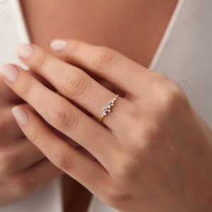 Naturale Moissanite donna ultima moda squisito lusso Bling matrimonio anello a grappolo - Product Image 3