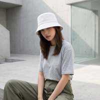 Cappello da Pescatore in Cotone Lavato per Uomo e Donna, Nero e Bianco, Pieghevole, Protezione Solare Estiva, Tesa Larga