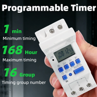 Timer Kontrol Digital Sakelar Waktu Layar LCD AC 110V-220V Timer Elektronik Din Rail Sakelar Waktu Digital Mingguan yang Dapat Diprogram