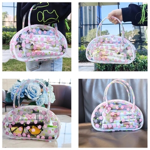 Borsa per il Trucco in PVC Trasparente Personalizzata, Pochette Cosmetica con Logo Personalizzato per Viaggi, Articoli da Toeletta, Stile <span class=keywords><strong>Pieghevole</strong></span>, Ampia Disponibilità, Colori Assortiti - Product Image 5