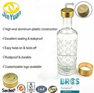 Bouchon en aluminium-plastique avec texte/logo/motif en relief sur le dessus/côté et blocs de pondération pour bouteilles de vodka, whisky, tequila, brandy - Product Image 2