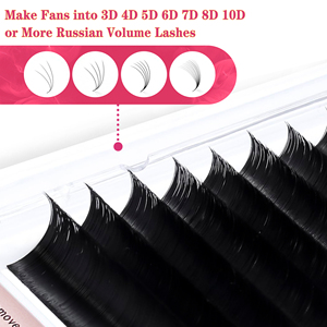 Coango Matte Chất Liệu Dễ Dàng Người Hâm Mộ 5D 6D 10D Mega Khối Lượng Lụa Lông Mi Lông Mi Mở Rộng Mắt Lông Mi Chất Lượng Cao - Product Image 5