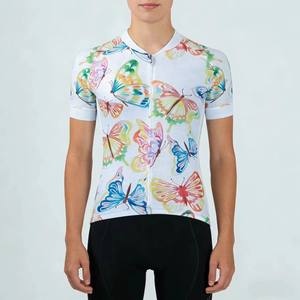 <b>Butterfly</b> Pattern Printed Fashionable Windproof Breathable Short <b>Sleeve</b> Cycling Jersey Quick Drying Top Cycling Wear for Women - Product Image 5