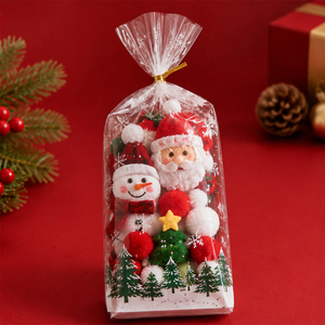 Custom Printed Clear OPP Christmas Candy Bags <strong>Transparent</strong> Gift Treat Packaging Bags with Twist Ties - Product Image 6