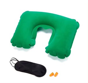 1 Ensemble de Voyage 3-en-1 : Oreiller de Voyage Gonflable en Forme de U, Masque de Sommeil et Bouchons d'Oreilles - Product Image 2