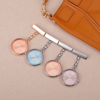 Montre de poche pour infirmières en alliage de zinc de style moderne, broche de poitrine de médecin, quartz, or rose, vente en gros