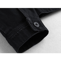 Sampel Gratis Harga Pabrik Kustom Logo Kustom Jaket Denim Hitam Berkualitas Tinggi Jaket Denim Anak Laki-laki OEM