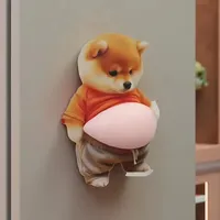 Autocollant de téléphone Kawaii 3D Chien Shiba Inu avec ventre, motif chiot mignon en tenue orange, en silicone souple rose, Hyper Tactile, sensoriel, anti-stress, compagnon de bureau