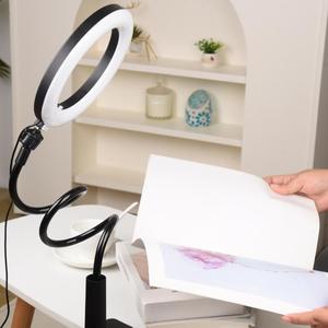 Anneau lumineux LED de 8 pouces avec support flexible pour téléphone, idéal pour TikTok, diffusion en direct, vidéo et maquillage - Product Image 6