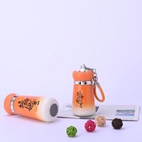 Bouteille d'eau isotherme en acier inoxydable mini avec motif chanceux kaki chinois et cordon de transport