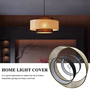 Commercio all'ingrosso costiera europea Vintage naturale lampada a sospensione copertura <span class=keywords><strong>paralume</strong></span> cornici di bambù Rattan luci lampadari <span class=keywords><strong>paralume</strong></span> - Product Image 6