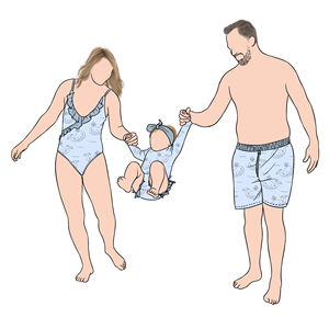 공장 판매 뜨거운 판매 하이 퀄리티 가족 매칭 수영복 발진 가드 수영 장난 꾸러기 가족 여행 비치 팔리 - Product Image 6