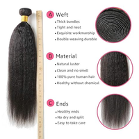 Boucles de coupe de lutin faisceaux de cheveux humains bruts tissage cuticule alignée vierge afro crépus bouclés ondulés droite trame de cheveux humains faisceau
