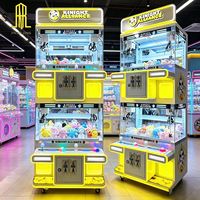 Machine de jeu d'arcade à grue à pinces LED pour 4 joueurs, distributeur de prix, attrapeur de peluches à monnayeur multijoueur pour centres commerciaux et parcs d'attractions