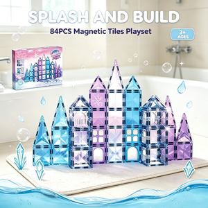 Meistverkauftes 3D Magnetisches Bauklötze-Set 84-teilig Eis-Schnee-Welt Schloss STEM Pädagogisches Konstruktionsspielzeug - Product Image 2