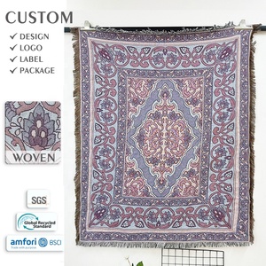 OEM Manufacturer Custom <strong>Boho</strong> Woven Tapestry Blanket Recycled Cotton Blanket Bohemian Beach <strong>Rugs</strong> With Tassels - Product Image 2