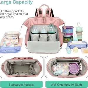 Mochila Pañalera Multifuncional de Muestra Gratuita, Bolsas de Pañales Impermeables para Niñas y Niños - Product Image 3