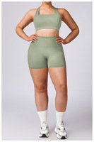 Ensemble de vêtements de sport pour femmes, taille 3XL, soutien-gorge de sport à dos croisé, short de course, ensemble de yoga 2 pièces, vêtements de fitness
