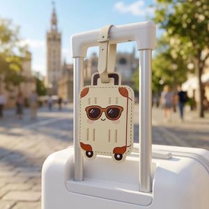Cute Luggage Tags PU Leather Cartoon Luggage <b>Suitcase</b> Tag Travel Bag Recognizer Personalized <b>Label</b> - Product Image 3