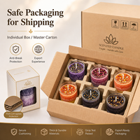 Handgemachte Mehrschichtige Duftkerze im Glasgefäß, Farbenfrohe Aromatherapie-Kerze mit Getrockneten Blumen, Geschenk & Wohndekoration für den EU-Markt