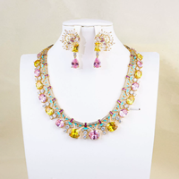 Ensemble collier et boucles d'oreilles vintage en cuivre plaqué platine pour femme, cadeau de mariage, de fiançailles ou d'anniversaire HBL2868
