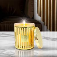 Luxus Custom Gold Metall Kerzen glas Ärmel dekorative Folie für Glas kerzenhalter | OEM-Größen für Wohnkultur & Geschenk verpackung