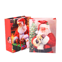 Nouveau design, sacs cadeaux en papier imprimé blanc de Noël, sacs cadeaux de shopping Père Noël, sacs en papier à succès