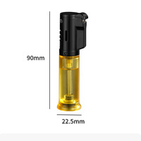 Encendedor de Gas Transparente de Plástico para Antorcha de Chorro Recto, Llama Azul Ecológica, Resistente al Viento, Recargable con Butano, Logotipo Personalizado