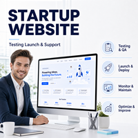 Conception et développement de sites web personnalisés pour startups avec proposition de valeur, aperçu du produit et profils des fondateurs