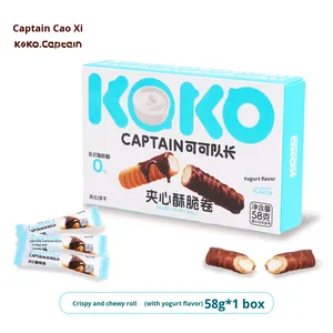 Thuyền Trưởng <span class=keywords><strong>Coco</strong></span> ngọt giòn bánh sandwich CuộN & trứng cuộn đầy đồ ăn nhẹ cá nhân đóng gói bánh quy sô cô la - Product Image 6