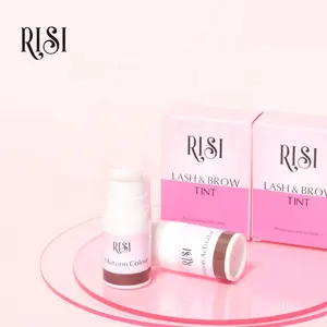 RISI Private Label Low MOQ Black Brown Coffee Color Brow Tint Eyebrow Dye Easy Use Tattoo Cream Henna Brow Eyelash Eyebrow Tint