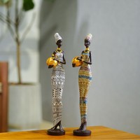 Ornamen karakter wanita, pintu masuk Desktop lemari anggur kabinet TV Hari Ibu 3D Resin hitam