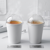 Couvre-boissons transparents en PET Kingstar de 98 mm avec ouvertures pour pailles, pour grands gobelets de boissons froides