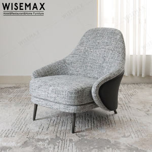 WISEMAX FURNITURE Chaise longue confortable en cuir souple et inclinable pour le loisir Fauteuil de canapé simple design Angie avec pouf - Product Image 4