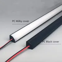 Barre LED en aluminium noir, profilé LED super lumineux, 36 LED, DC12V, 50cm, bande rigide pour intérieur, plafond, mur, coin, bande LED