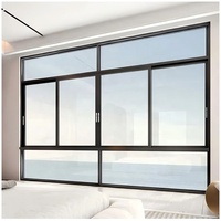 Fenêtre coulissante en aluminium à rupture de pont thermique, double vitrage, à cadre fin et moderne, pour immeubles d'appartements