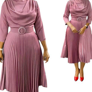 Nuovi Abiti <span class=keywords><strong>da</strong></span> <span class=keywords><strong>Ufficio</strong></span> Primaverili per <span class=keywords><strong>Donna</strong></span> in Chiffon Plissettato alla Moda - Product Image 1