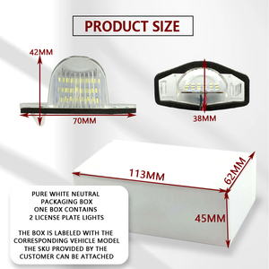 Lumière de plaque d'immatriculation Led sans erreur pour Honda Logo 3D Stream Odyssey 5D Jazz inteligente HR-V <span class=keywords><strong>FR</strong></span>-V CR-V led lumières de voiture lampe de plaque - Product Image 3