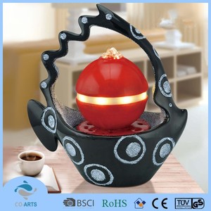 Conception de fontaine d'intérieur d'eau rouge et noire décorative de luxe - Product Image 1