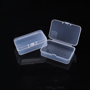 Caja rectangular de plástico transparente, caja de almacenamiento cubierta de 7,5x5x2cm para tapones para los oídos, joyería, piezas de repuesto, aparejos de pesca - Product Image 1