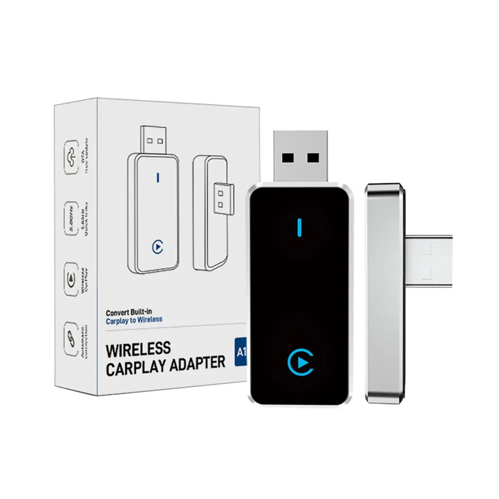 Adaptor nirkabel portabel Carplay Youtube, adaptor mobil nirkabel Universal, Dongle USB untuk sistem ponsel IOS, kotak AI