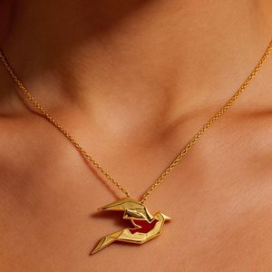 [Exposición Internacional de Joyería de Hong Kong] Exquisito Collar de Amor de Inspiración Oriental Chapado en Oro con Detalles de Gemas - Product Image 4