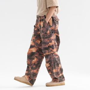 <span class=keywords><strong>กางเกง</strong></span>คาร์โก้ลายพรางวินเทจทรงหลวมขาตรงเอวผูกเชือกผ้าฝ้าย 100% สีสันสดใสสไตล์ลำลองมีกระเป๋าหลายช่อง - Product Image 4