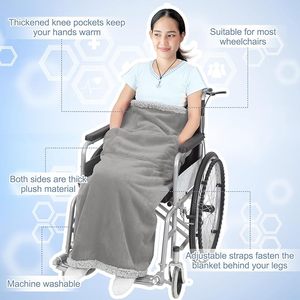 ผ้าห่มสำหรับรถเข็นคนพิการแบบสั่งทำพิเศษสำหรับผู้สูงอายุหญิง ผ้าคลุมอุ่นๆ แต่งขอบลูกไม้ ผ้าคลุมขนแกะนุ่มสำหรับใช้งานกลางแจ้งในฤดูหนาว - Product Image 3